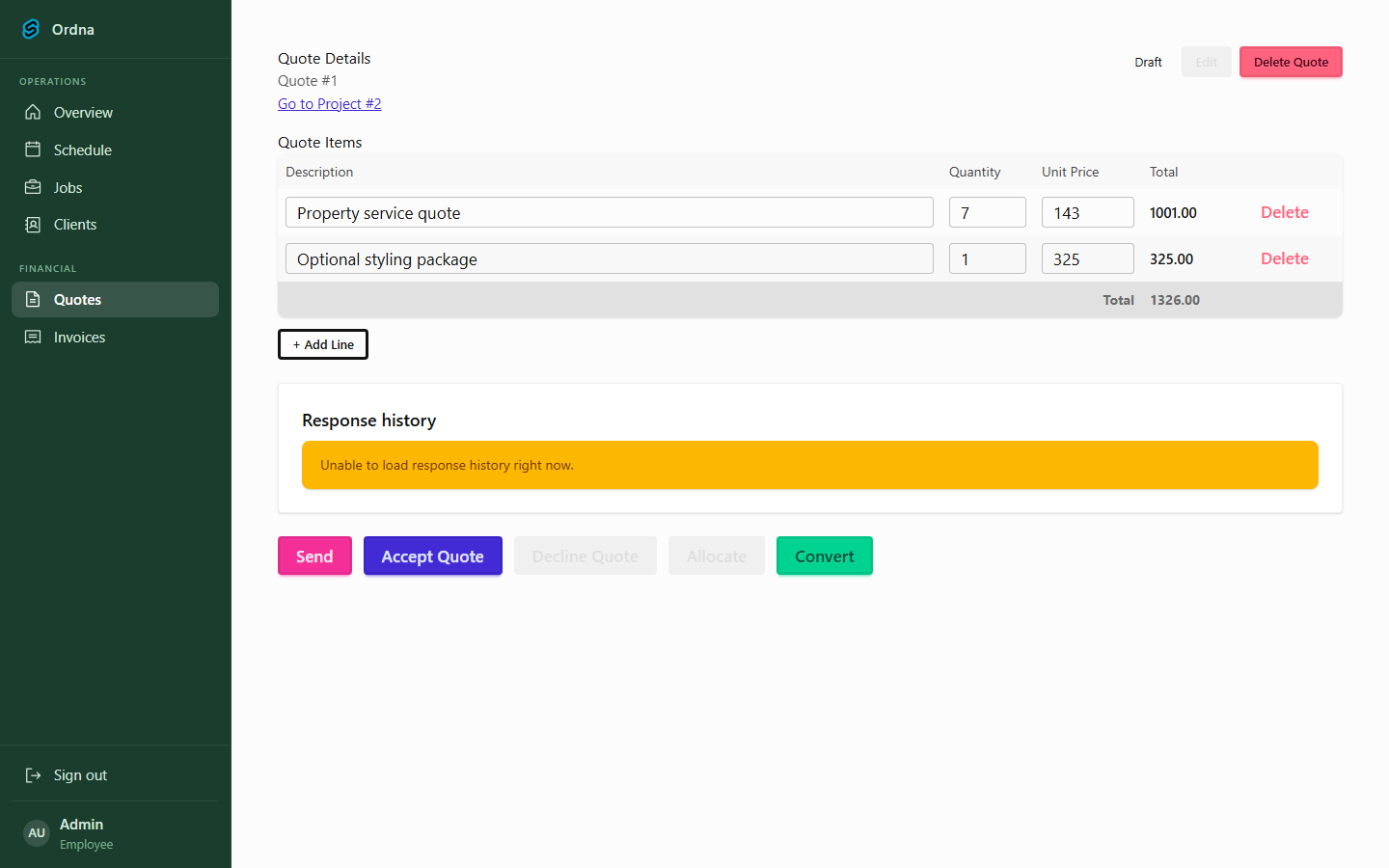 Quotes & Digital Approvals screenshot