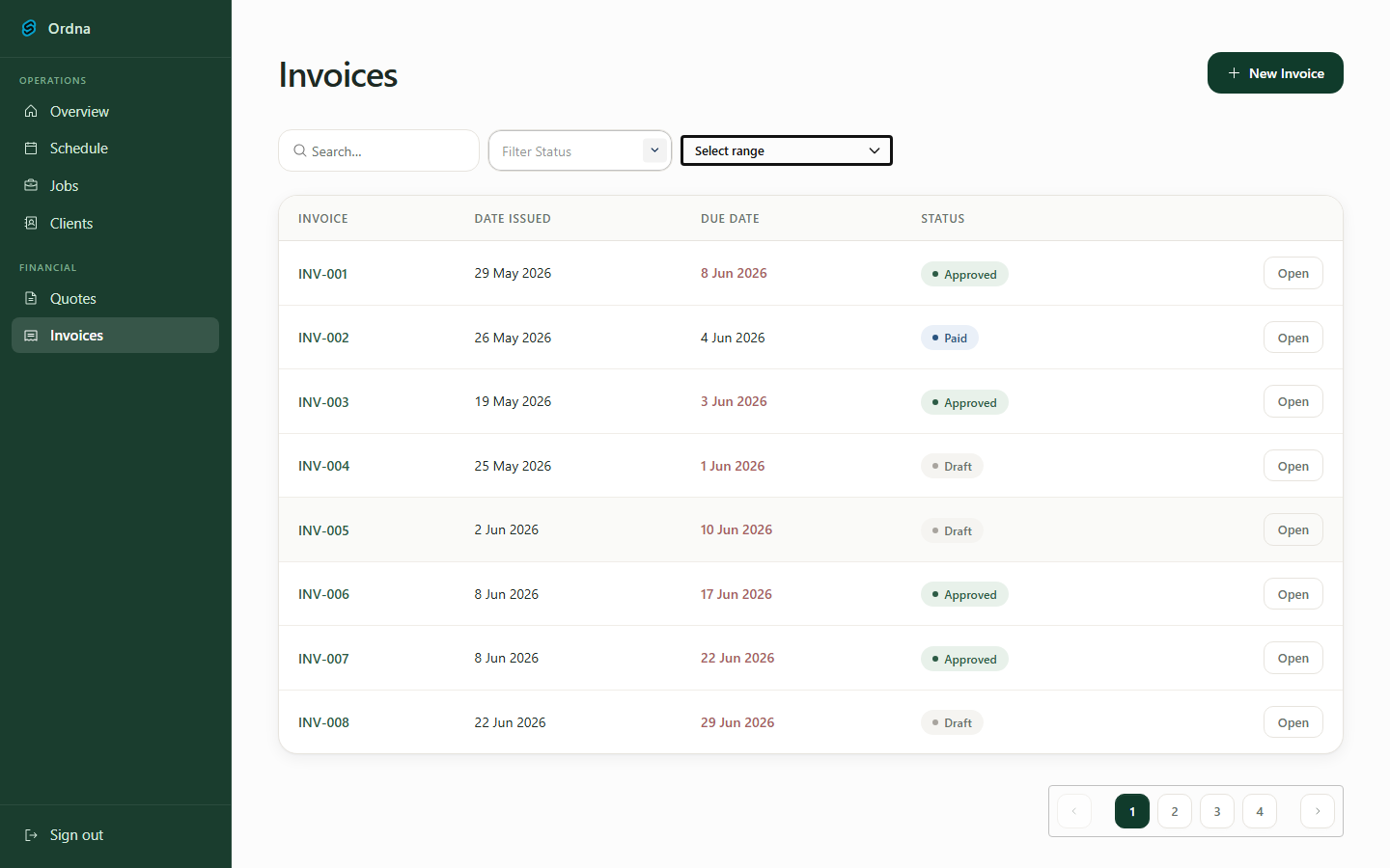 Invoice Management screenshot